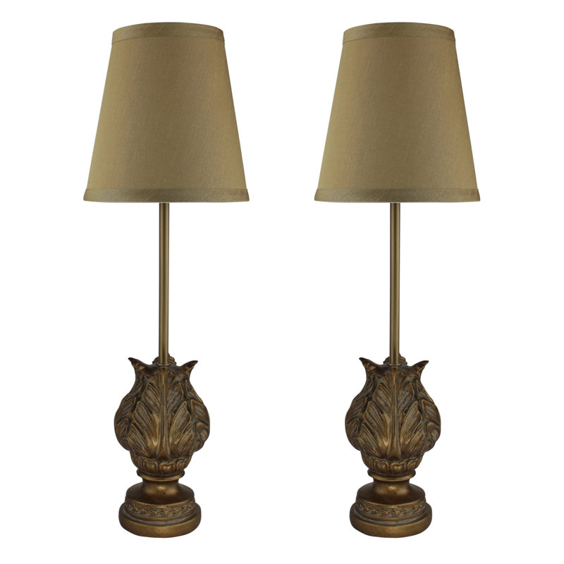 Ensemble de lampe buffet 18 po Shepherd"s, Base or Paris / abat-jour doré