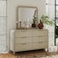 Ensemble de chambre à coucher 5 pièces avec lit à panneaux, commode, miroir et deux tables de chevet gris clair, taille très grand Roundhill Furniture-1346745030