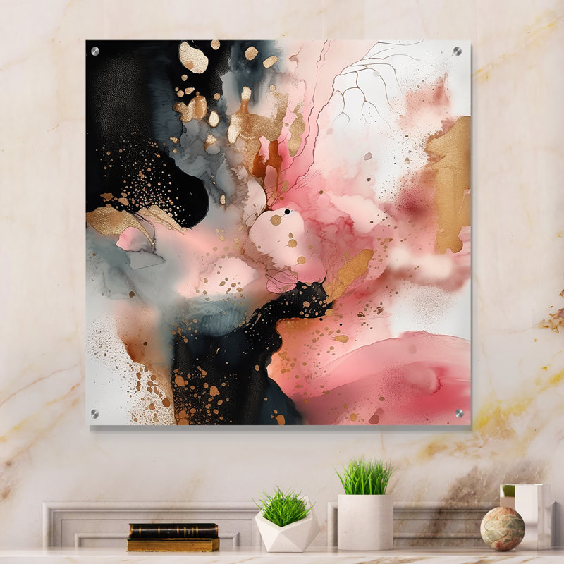 Friedel - Marbre abstrait acrylique, art mural en verre, H 36 po x l 36 po