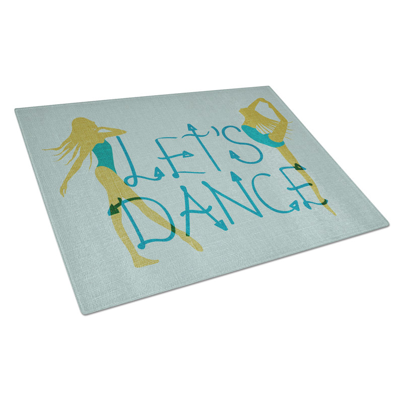 Caroline's Treasures Glass Let's Dance Linen Cutting Board