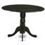 L'ensemble de table de cuisine 3 pièces comprend une table de salle à manger ronde avec Dropleaf et 2 chaises de salle à manger Parson en similicuir, 42 x 42 pouces, noir-194567319-242546786-242546784