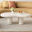  46" Cloud Cream White Coffee Table with 4 Legs for Living Room,Bedroom-1925290646