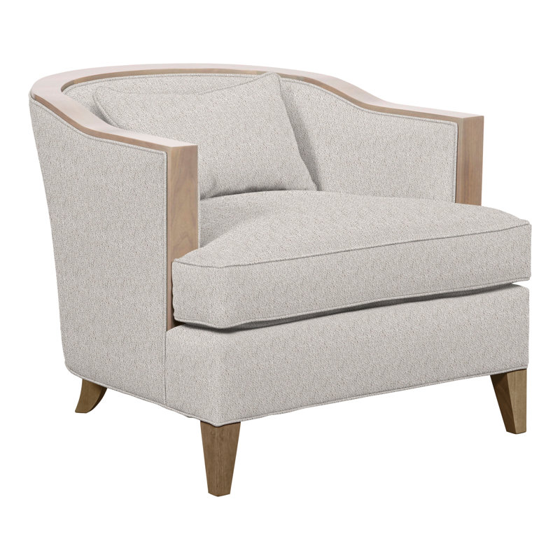 Thom Filicia Home Upholstered Barrel Chair, Hampton, Navada Granite Crypton® Performance Fabric