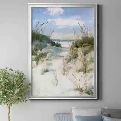 Sally Swatland by J Paul - Dune Path To The Sea Wall Art, Matted and Framed Under Acrylic Glass, Large Living Room Wall Art