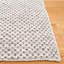 Tapis de couleur unie en laine / coton tissé à la main Vermont en ivoire / gris clair-98090232