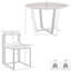 Ensemble de table de salle à manger 48 pièces en noyer avec cadre en métal et chaises rembourrées en tissu Mirjka-830981588-830981586