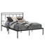 Black Contemporary Queen Bed With Comfortable Headboard, Metal Frame, Fits Various Room Decor, Fast Assembly, Elevated Design For Storage Space Bed Frame, Headboard, Structure, Quick And Easy