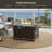 52" L x 32" W Handwoven Rattan Outdoor Propane Gas Fire Pit Table with Lid