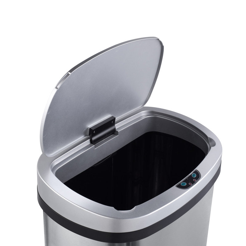 Steel Motion Sensor Kitchen Trash Can - 13 Gallons, Silver