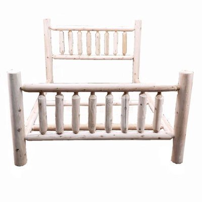  Madison Natural Unfinished Low Post Cedar Log King Bed — King, Natural