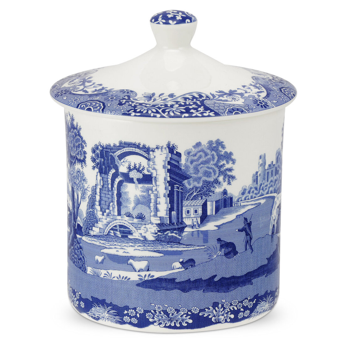 Spode Blue Italian Storage Jar 7.5" Spode