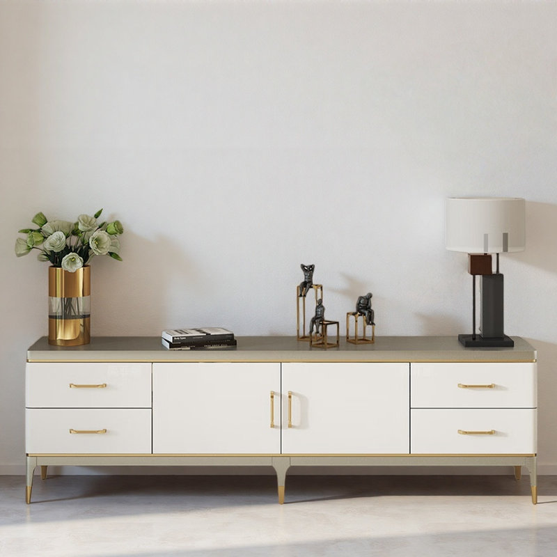 Meuble télé moderne et créatif, H 24,02 po x L 86,61 po x l 15,75 po