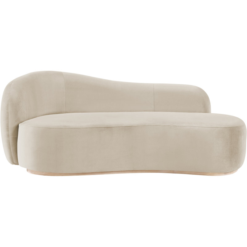 Chaise rembourrée en velours Gustavo, Velours crème