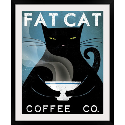« cat coffee no city » par ryan fowler, affiche rétro