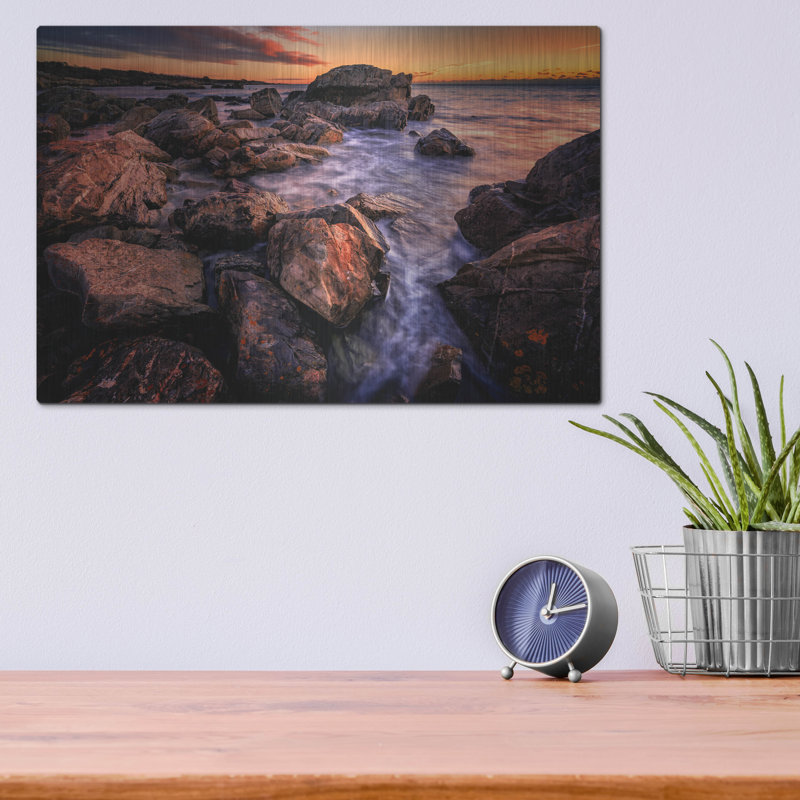 «Dawn In Biddeford Pool Iii» par Rick Berk, art mural en métal, H 12 po x l 16 po
