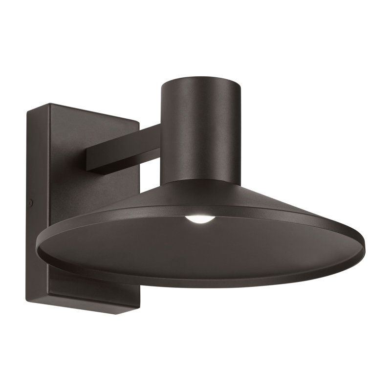 Ash LED Outdoor Armed Sconce, Bronze, 12" H x 12" W x 12" D