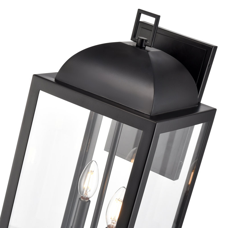 Applique murale d'extérieur 2 lumières 22,25 po Borg - noir thermolaqué Borg