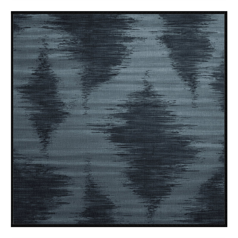 Tapis abstrait gris lavable à la machine, Carré 6 pi