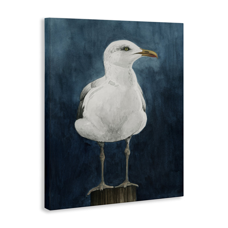 "Mouette perchée sur toile" par Grace Popp, H 40 po x l 30 po