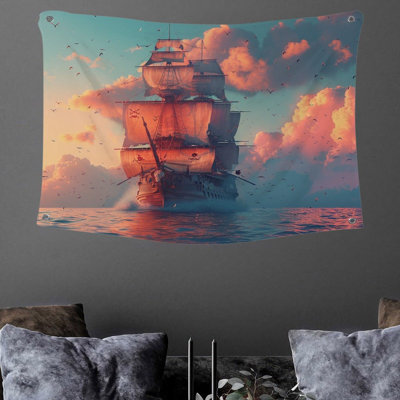 Sailing Ship Wall Tapestry -  Seascape Wall Decor