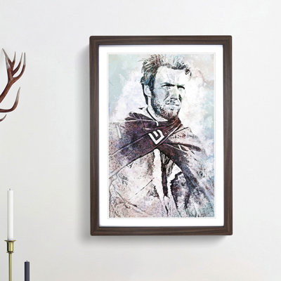 Clint Eastwood in Abstract - Framed Print