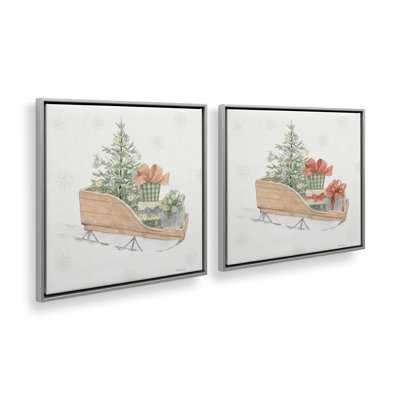 «Sleigh of Joy», ensemble de 2 impressions sur toile