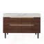Farmhouse Free-Standing Sintered Stone Bathroom Vanity With Undermount Sink, Waterproof Multi-Layer Solid Wood, 4 Drawers Storage, Wall-Mounted