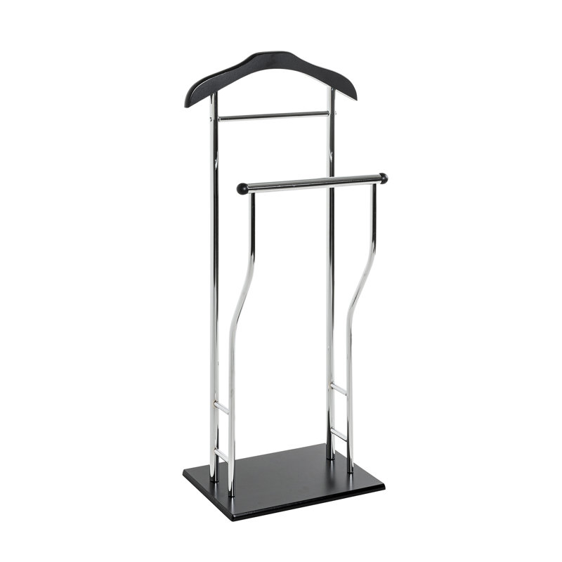 Rochefort Steel Freestanding Valet Stand, Chrome and black varnish