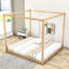 Plainville King Size Wood Canopy Bed with Slats-974530758