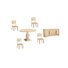 Josiane 4 - Person Solid Wood Top Pedestal Base Dining Set