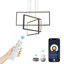 Kanise 3-Light Modern Chandelier Rectangular Black Cage Kitchen Island Pendant with Remote-205194047
