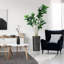 Arbre artificiel en pot moderne, Ficus lyrata, plante en soie, faux arbre d'extérieur-97704338-138916949