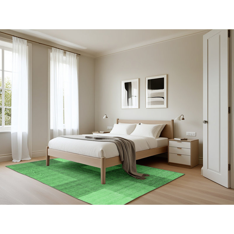 Washable Checkered Indoor Rug, Rectangle 5' x 7'