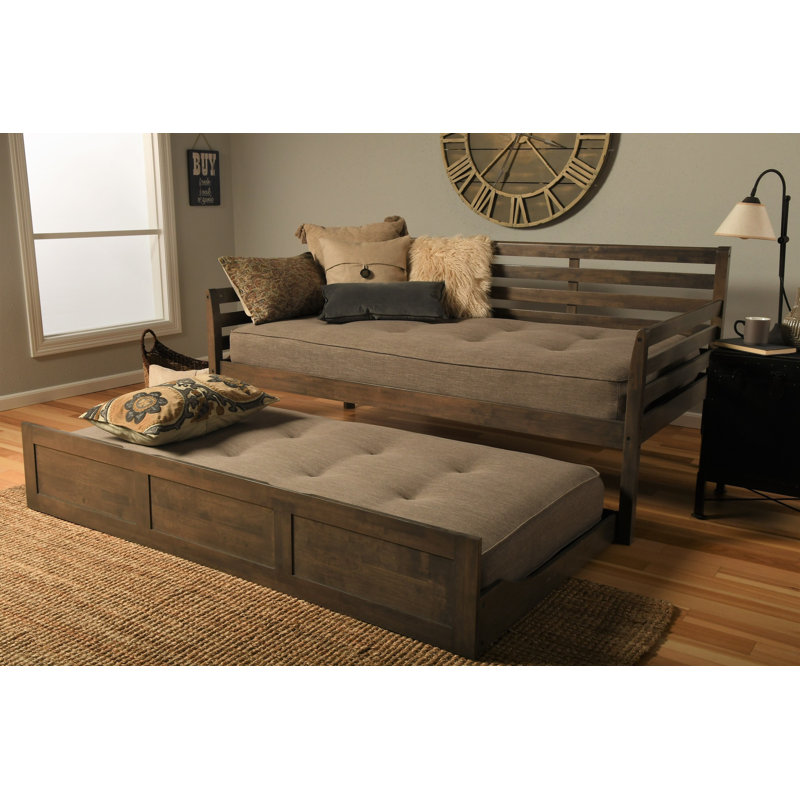 Alhamdi Solid Wood Daybed, Barbados, Linen Stone