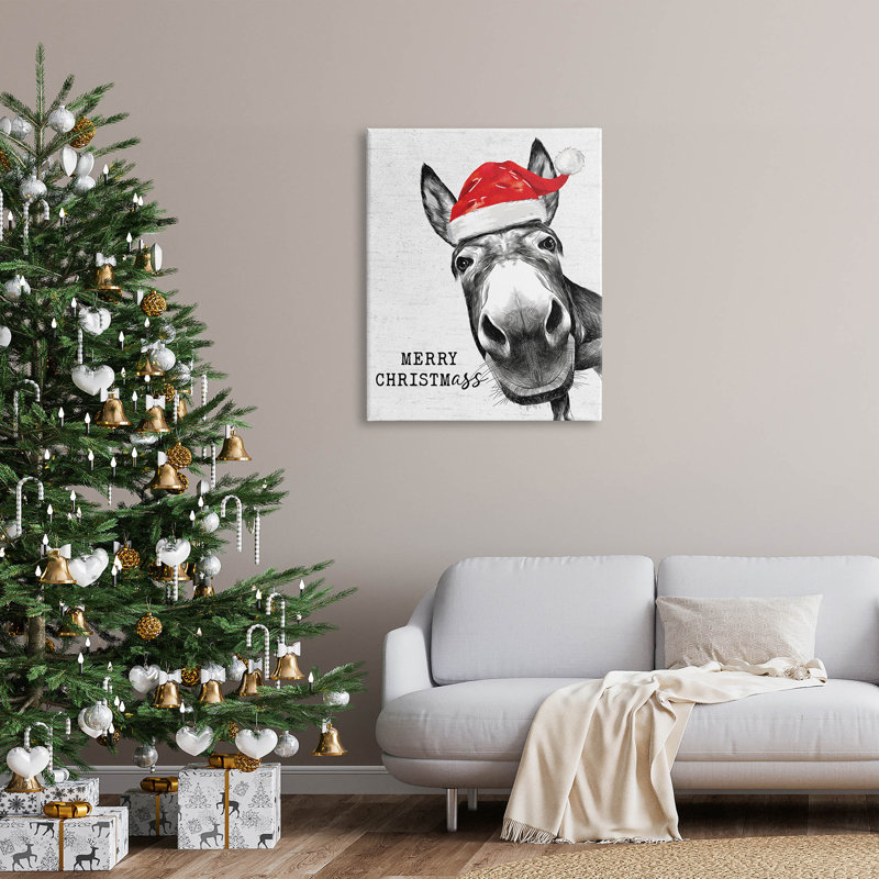 "Merry Christmass", art mural sur toile par une lettre et une ligne, H 40 po x l 30 po x P 1,5 po
