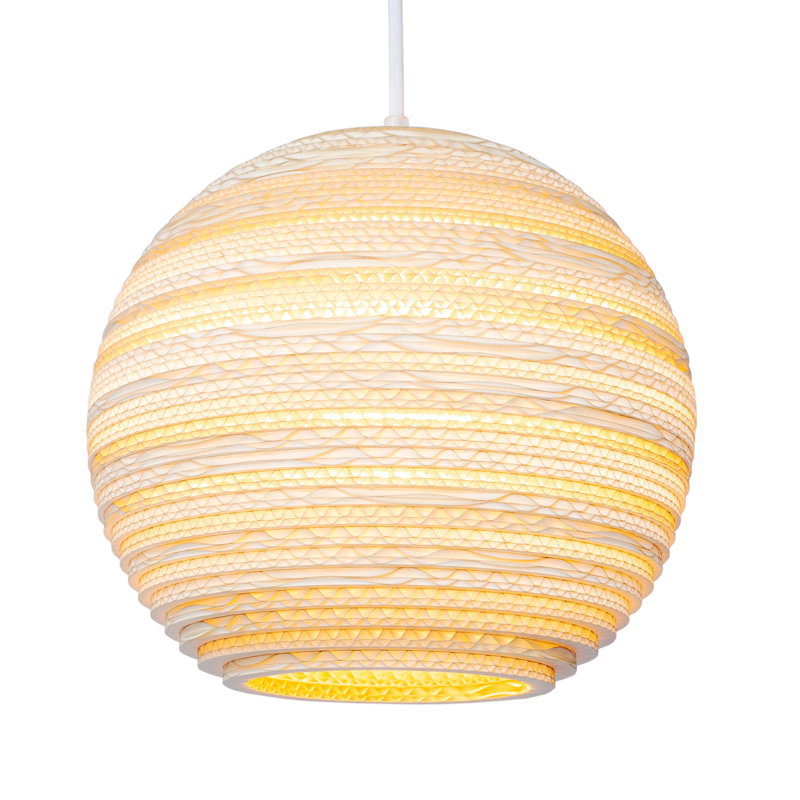 Scraplights Moon 10 Pendant Blonde, 8.5" H x 10" W x 10" D, Blonde