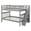 Full Over Full Size Bunk Bed, Convertible To 2 Platform Beds, Solid Wooden Bunk Bed With Storage Staircase, Safety Guardrails-1370688510