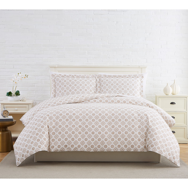 Southshore Fine Linens Aztec Dreams 300 Thread-Count 100% Cotton Duvet Cover Set, Twin Duvet Cover + 1 Sham, Taupe