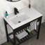 Lavabo de console de salle de bain en céramique 32 "x 18,5" avec trop-plein et pieds noirs