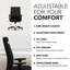 Chaise de bureau ergonomique en tissu HON Ignition 2.0, inclinaison standard, structure noire, noir-120151193-120151197-120151191
