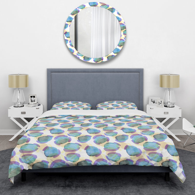 Ensemble de housse de couette en microfibre bleu sarcelle / rose / brun 3 pièces