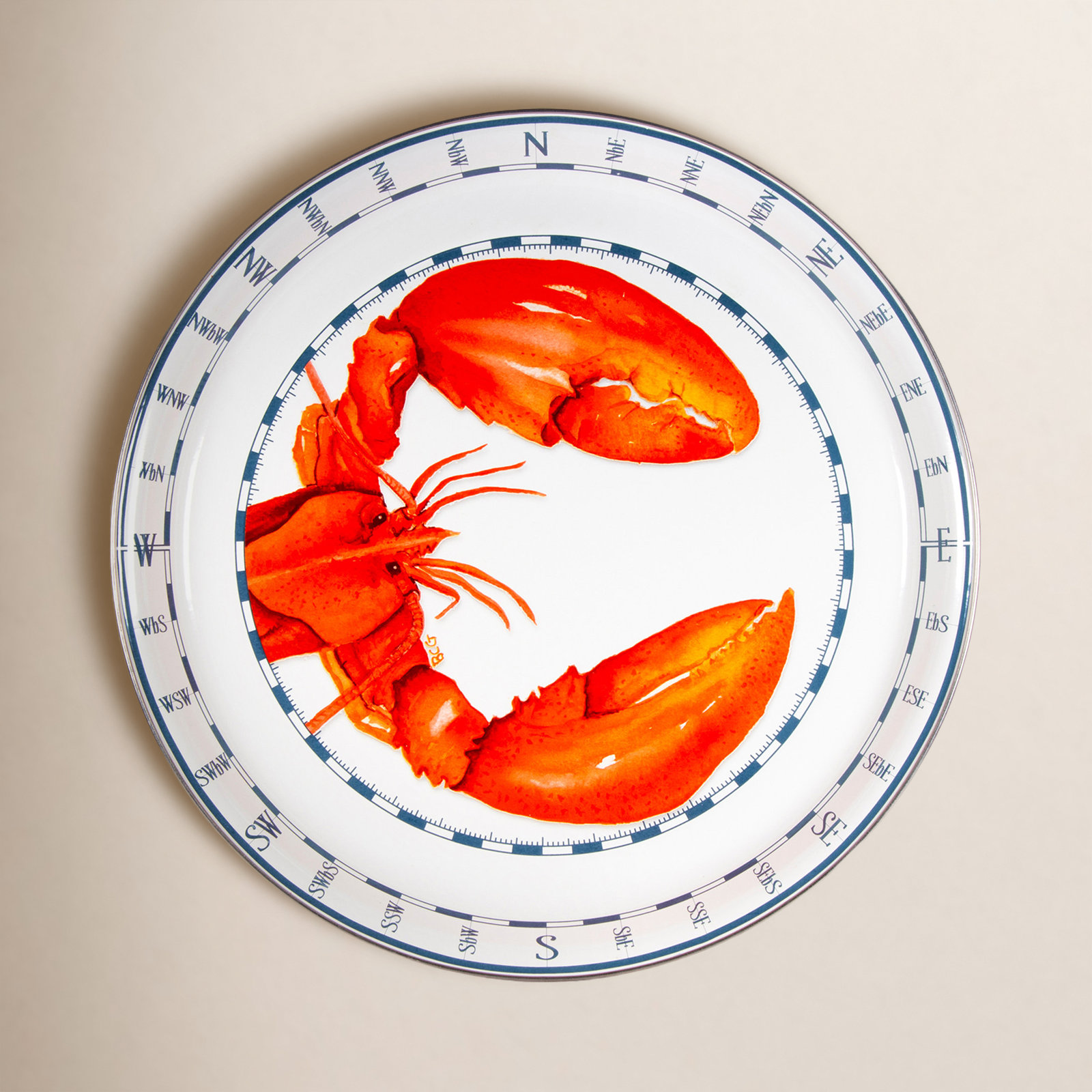 Golden Rabbit Lobster Enamel Platter | Birch Lane