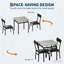Ensemble de table de salle à manger 3 pièces pour 2 personnes, ensemble de table de cuisine compacte avec structure en métal et chaise en cuir PU-795546668-795546670
