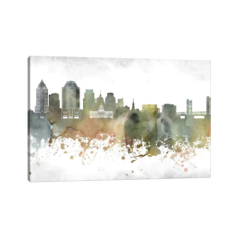 Sacramento Skyline 1 Piece Wrapped Canvas Painting, 101.6 cm H x 66.04 cm W
