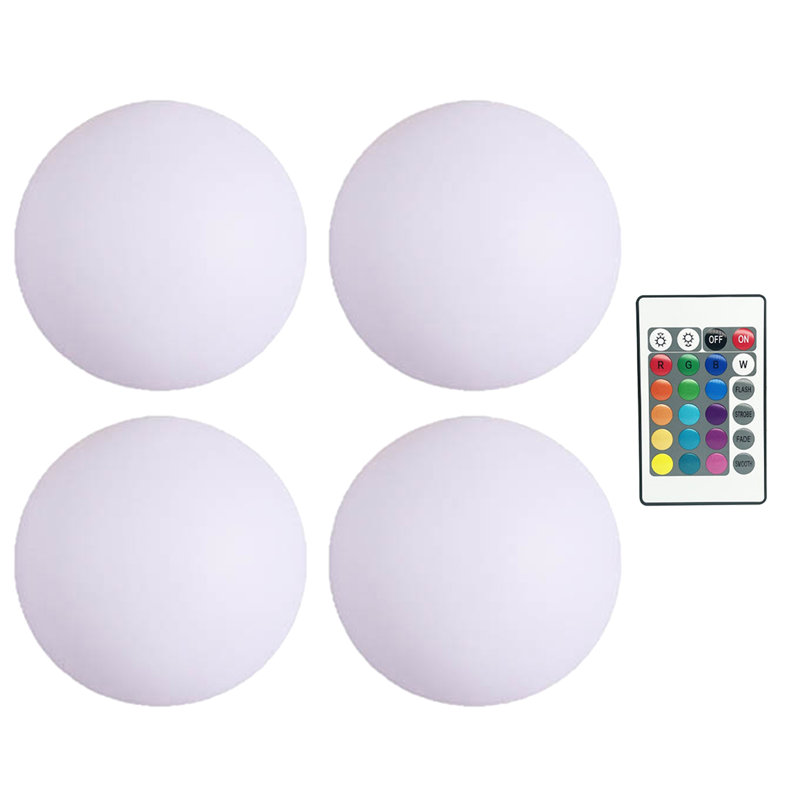 4Pcs Floating Pool Light with Remote 16 RGB Colour Changing IP68 Waterproof Battery Powered Outdoor