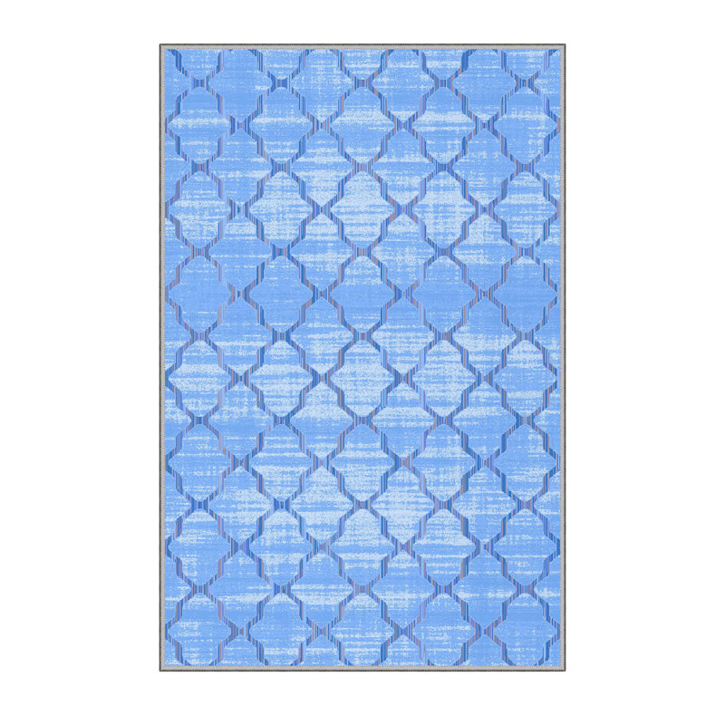 Stylish Hall Carpet, 2.6 x 6.6 Feet, 100% Polyester, 0.3 in Pile Height | Antibacterial, Non-Slip PVC Felt Dot Underside | 3D Digital Print, Machine Washable, Ideal for Entryway & Living Spaces
