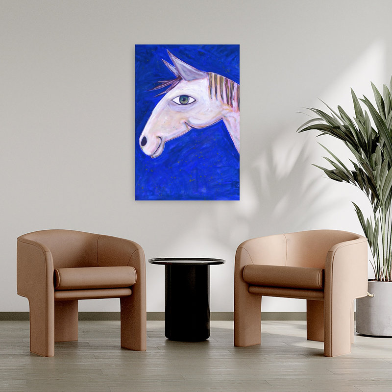 Art mural cheval fantaisiste blanc fantaisiste