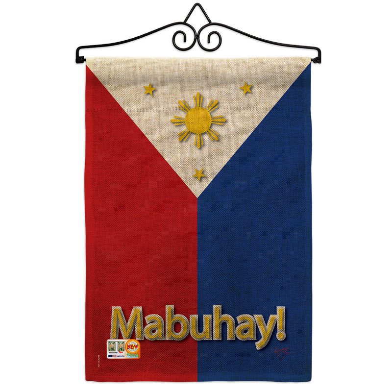 En toile jute à 2 côtés, philippines of the world, 19 x 13 po drapeau de jardin