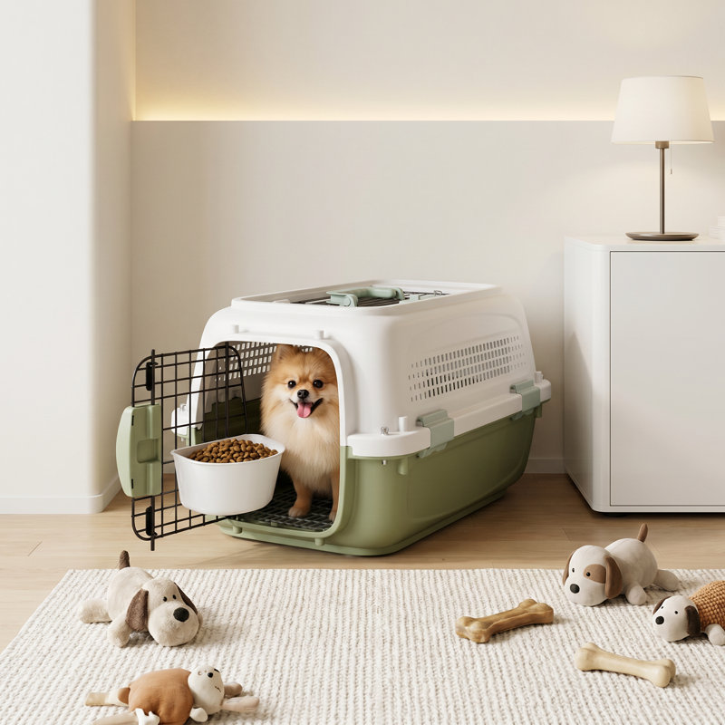 Caisse de transport pour chien et chat 18 po avec porte à deux voies, approuvée par la compagnie aérienne 18 po, pour animaux de compagnie jusqu'à 10 lb