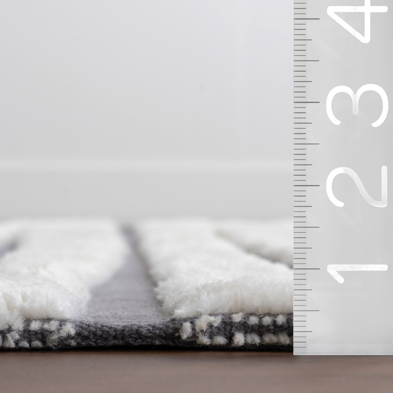  Tapis rayé en laine Studio, Tapis de couloir 2 pi 6 po x 8 pi
